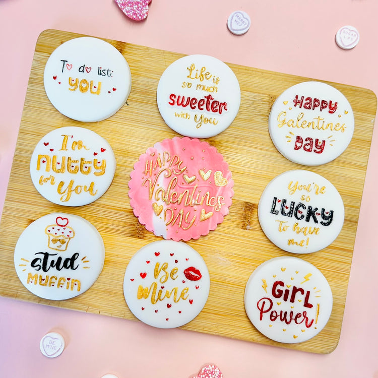 valentines cupcake toppers with mixed wording